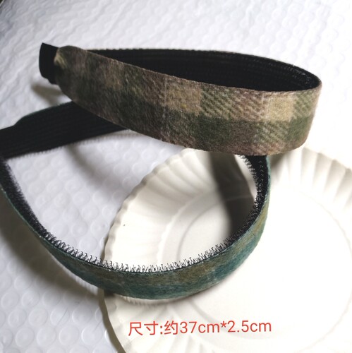 （28元包邮）国风复古格子刘海贴式头箍粘发带发箍时尚头饰发卡