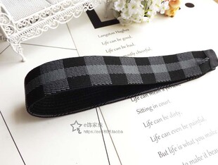 {28元包邮}黑灰格子软头箍刘海贴式粘发箍碎发固定魔法贴粘发贴