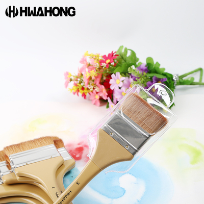 韩国华虹水彩画笔132山羊毛底纹刷水彩排刷 油画丙烯画笔板刷