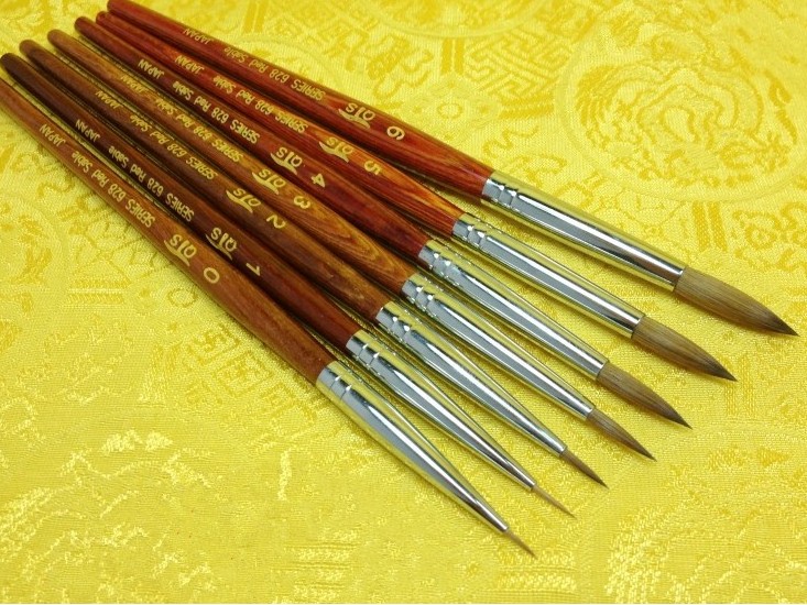 日本勾线笔QST628进口貂毛古典油画笔勾线笔美甲笔 水彩笔包邮