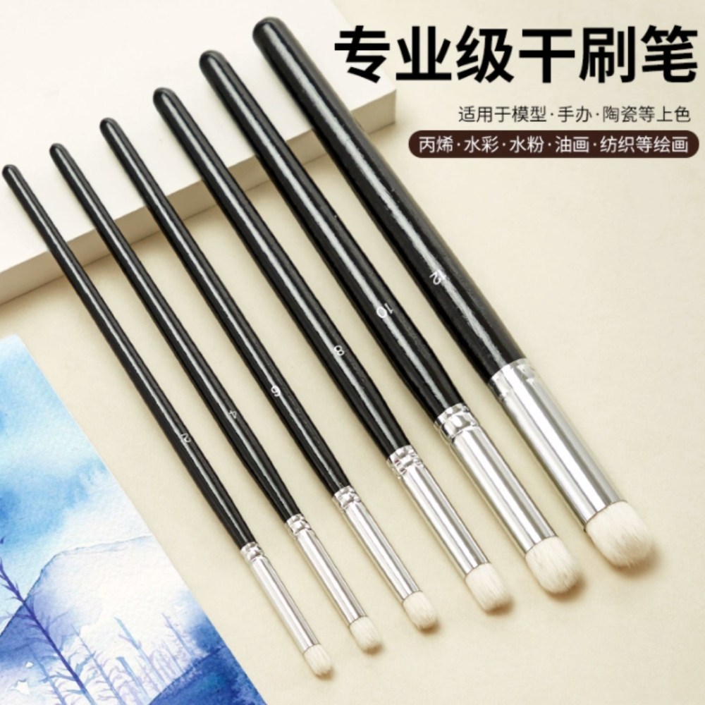 水彩丙烯油画陶瓷圆头软毛手办图片