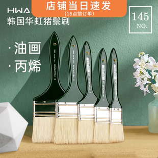 韩国HWAHONG华虹145猪鬃毛油画刷子底纹笔刷油画颜料水粉笔油画笔
