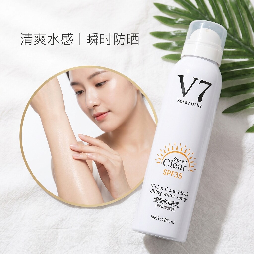 V7防晒喷雾防紫外线面部全身隔离男女士防晒乳霜户外学生夏季军训