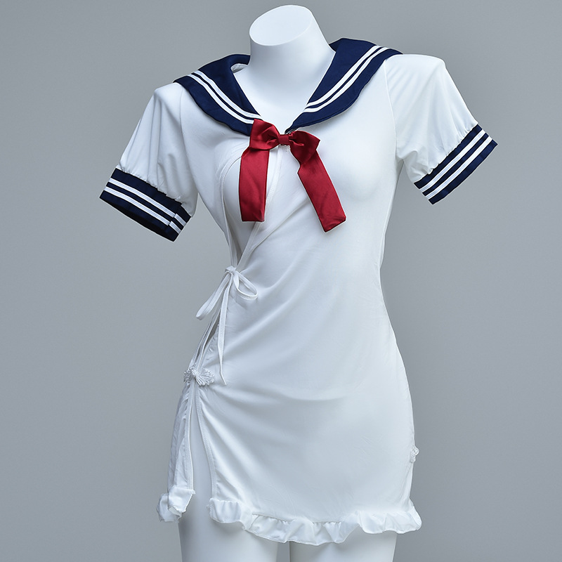 大码蝴蝶结学生装性感制服cos