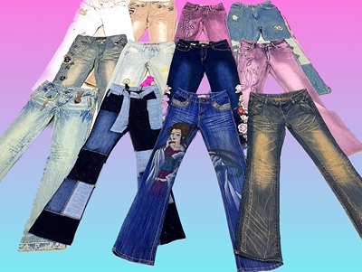 Y2K千禧亚文化长裤低腰牛仔古着