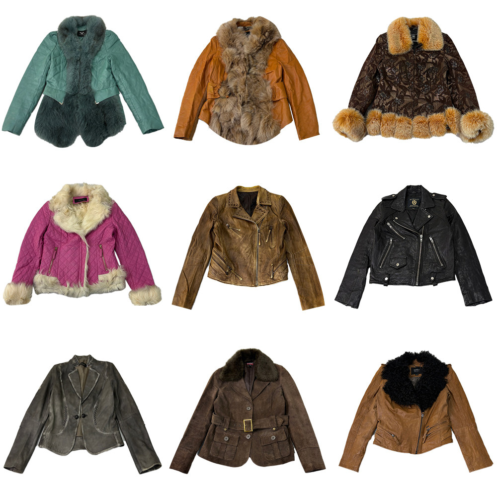 古着皮衣vintage斜拉机车修身真皮夹克绵羊皮女士外套y2k毛领长袖,女装/女士精品,皮衣,淘宝优惠券,粉丝福利购,淘宝优惠卷