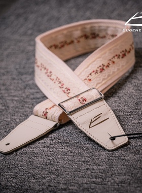 EugeneGuitars尤金手工吉他背带Poppy罂粟花吉他尤克里里肩带