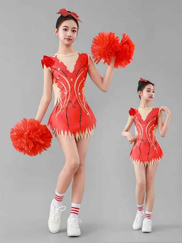 儿童艺术体操服装女竞技艺术比赛F服啦啦队比赛服健美操比赛服