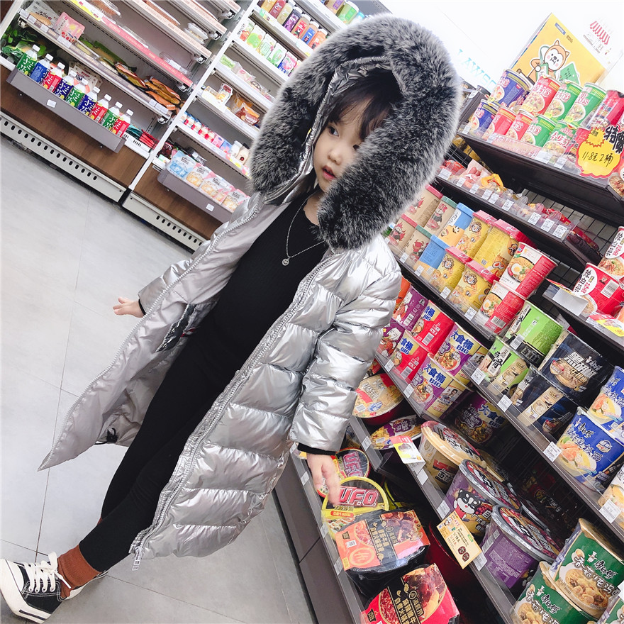 儿童羽绒服女童免洗长款过膝洋气