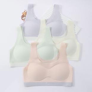 粉韵少女3722内衣青春发育期学生无痕女童运动薄款 3723 文胸背心式