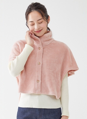 日本Cogit睡眠防干燥防寒护脖护肩保暖披肩柔软舒适保暖御寒斗篷