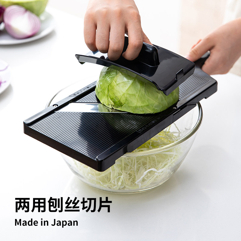 下村企贩日本进口包菜刨丝器多功能家用蔬菜擦丝器洋葱萝卜切片器