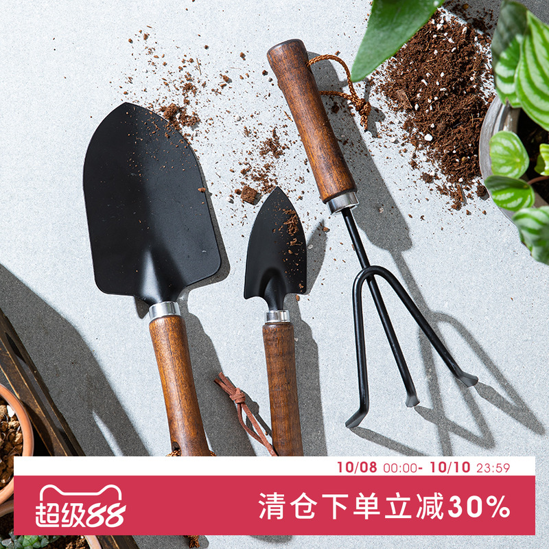 日本ECHO种花工具种菜养花多肉花铲松土盆栽三齿耙铁铲园艺小铲子