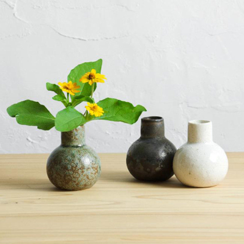 KAMOSHIKA日本进口半瓷制迷你花瓶日式做旧复古插花桌面装饰摆件,鲜花速递/花卉仿真/绿植园艺,花瓶,淘宝优惠券,粉丝福利购,淘宝优惠卷