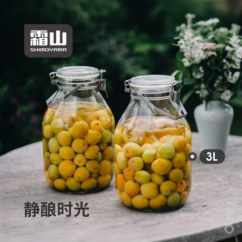 霜山玻璃梅酒瓶大容量泡酒罐