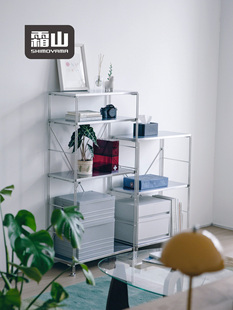 霜山不锈钢落地书架书籍杂志多层收纳架书房置物架客厅物品陈列架