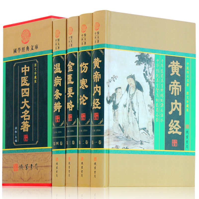 中医四大名著 选取集 中医四大名著医学书籍正版 黄帝内经伤寒论金