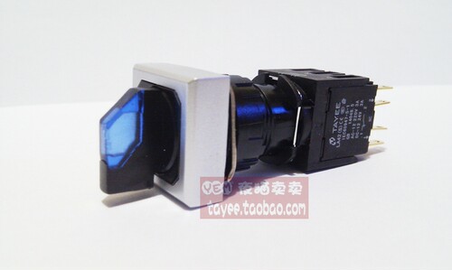 上海天逸16MM两档选择开关LA42(S)XD2F-11/24V方形两位旋钮带灯