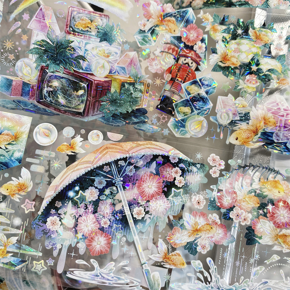 手帐分装胶带a968浮梦夏日长STUDIO VI古风PET素材账流麻diy贴纸