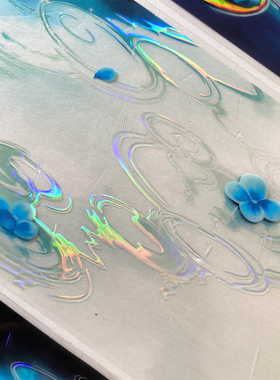 手帐分装胶带b35花饮清溪蓝风见幸山透明大造背景水面古风账流麻