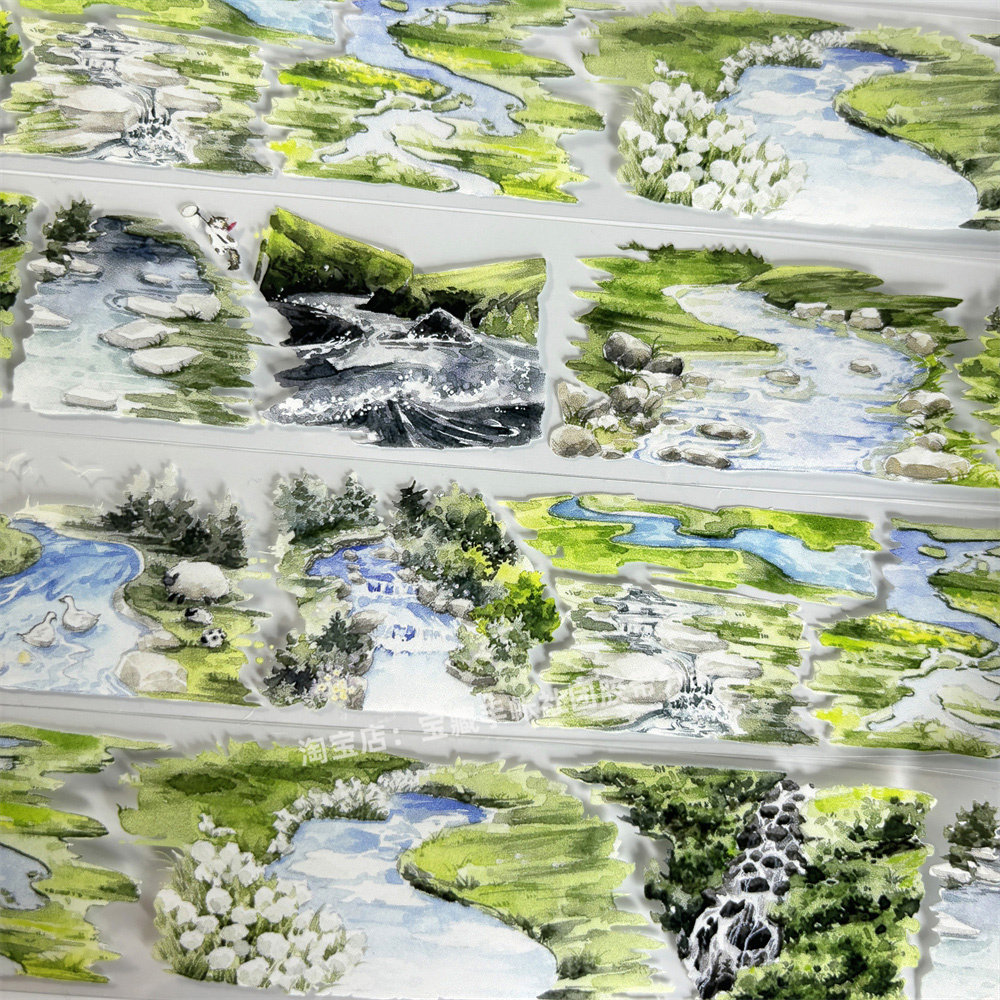 手帐分装胶带a780小小溪流MOODTAPE河流古风PET素材账手机壳贴纸