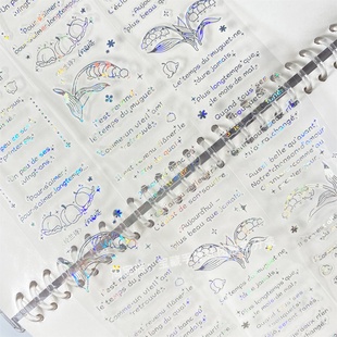 手帐分装胶带铃兰诗白银之庭诗词场景英文花朵PET素材账手机壳贴