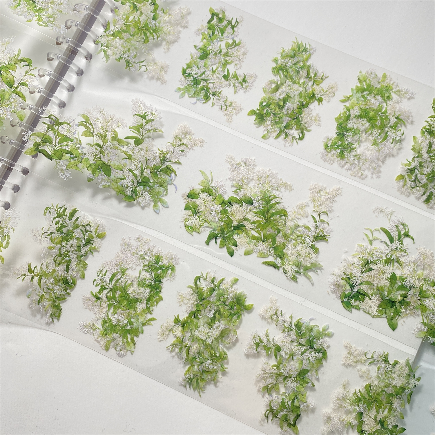 手帐分装胶带c30四月雪ZERO原创花丛百搭古风素材账流麻贴纸咕卡