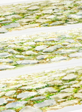 手帐分装胶带w29砖石小路3小路地面打底zero古风PET素材账diy贴纸