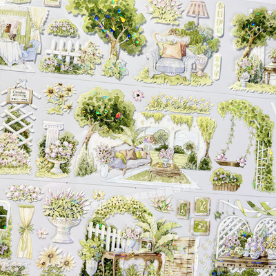 手帐分装胶带a373春日伊甸雾中星文创古风PET素材账流麻贴纸咕卡