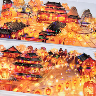 手帐分装胶带a555大唐不夜城李富贵夜市古风PET素材账手机壳贴纸