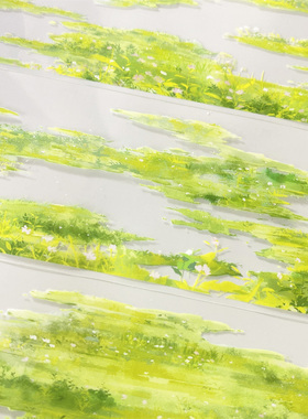 手帐分装胶带o8春潮河畔zero绿色草地PET古风素材账流麻贴纸咕卡