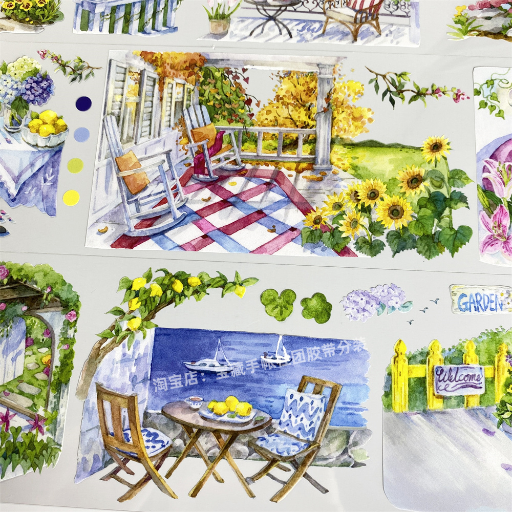 手帐分装胶带阳光角落欣甜工作室休闲椅子窗PET素材账手机壳贴纸