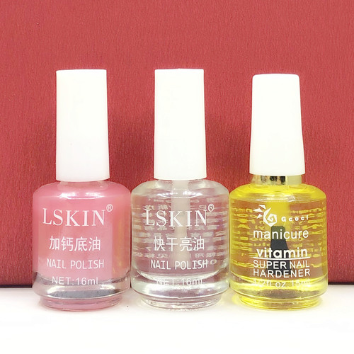 透明持久裸色磨砂封层加钙护甲油