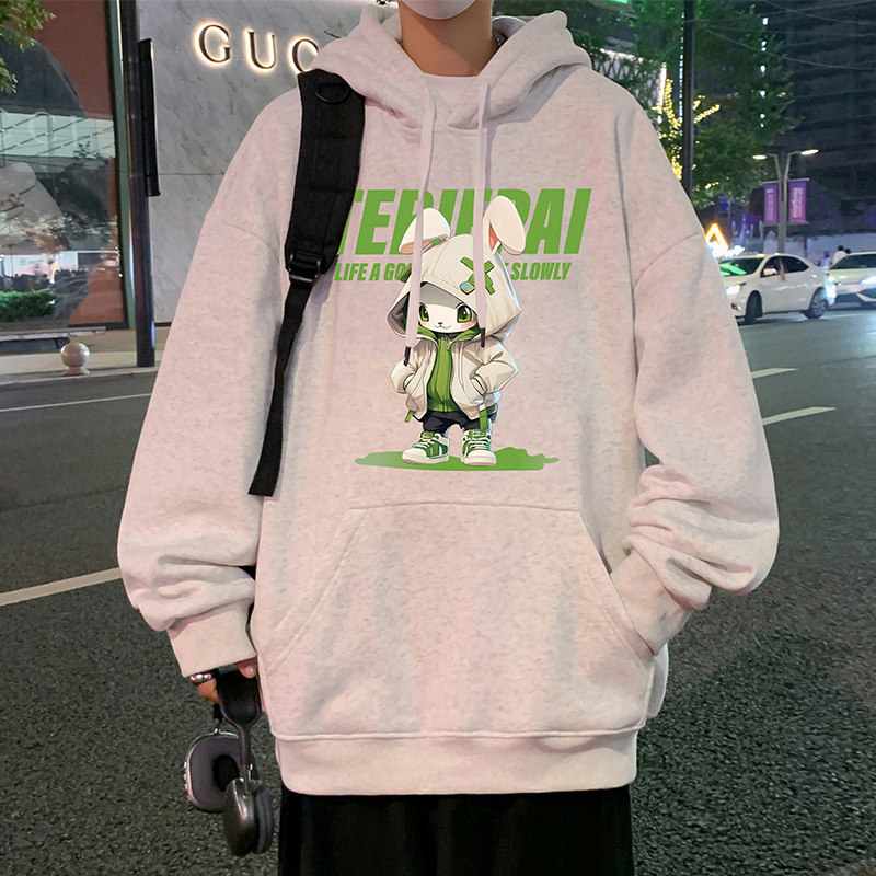 CM085P60新品纯棉重磅卫衣兔子帽衫ins美式休闲长袖上衣外套,男装卫衣,星座304A-1