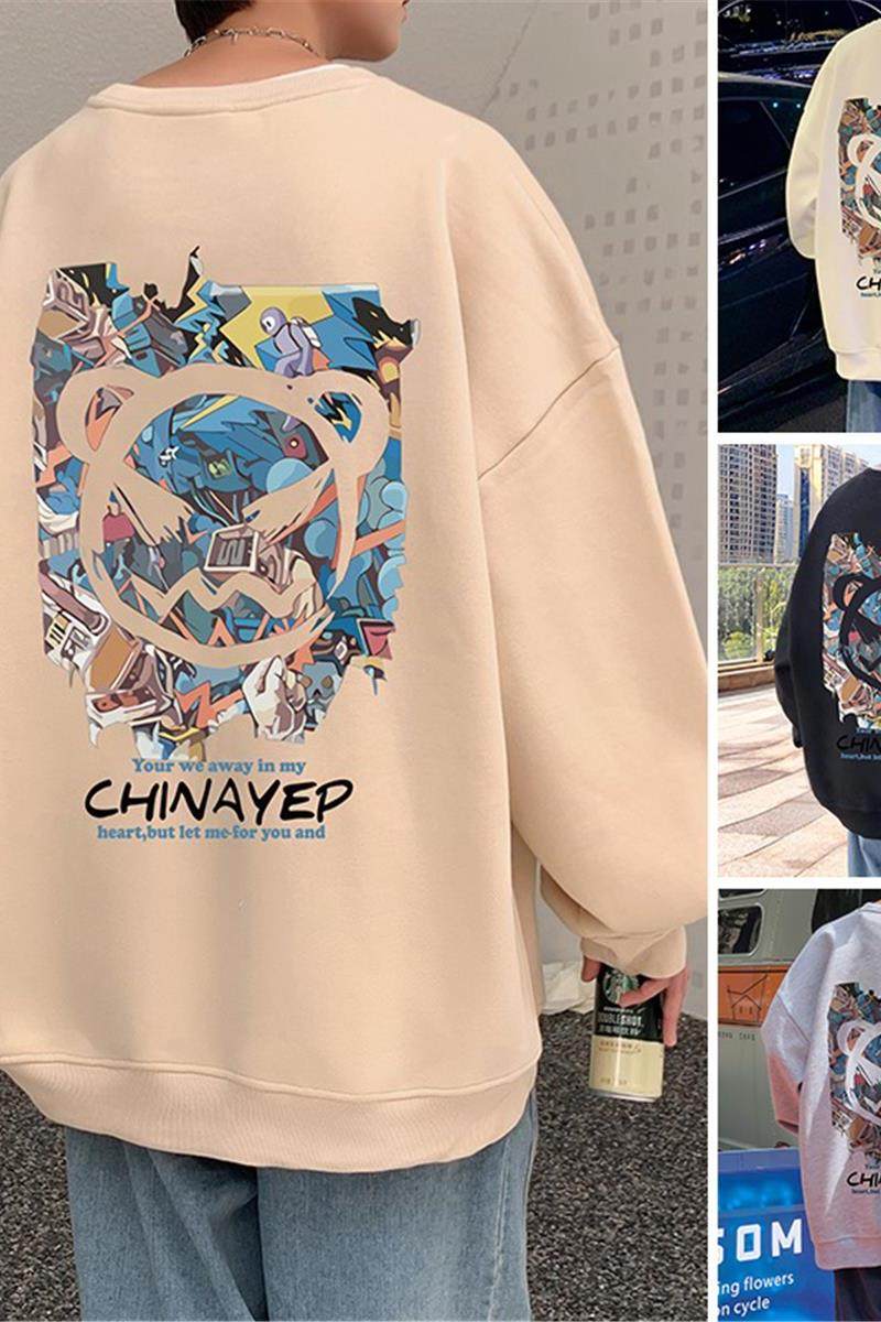 W336P35加绒45新品卫衣男长袖t恤套头情侣外套休闲宽松上衣服,男装卫衣,星座304A-1