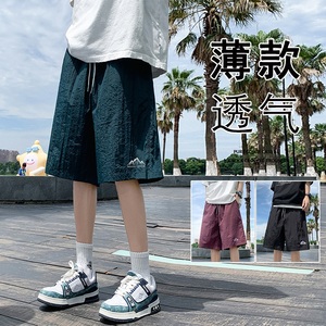 DK101P28新品冰丝速干休闲短裤男夏季薄款大码运动宽松沙滩裤图片
