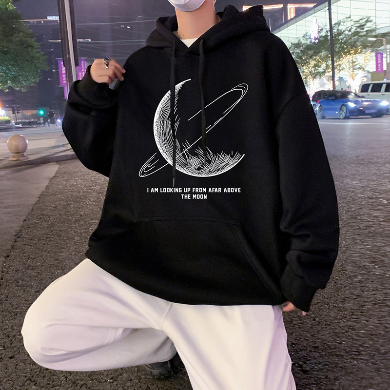 CM087BP60秋冬重磅纯棉连帽卫衣美式潮牌帽衫港风宽松潮牌外套,男装卫衣,星座304A-1