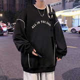 TZ030P55新品圆领卫衣条纹长袖内搭休闲宽松情侣装套头打底衫，男装卫衣，星座304A-1