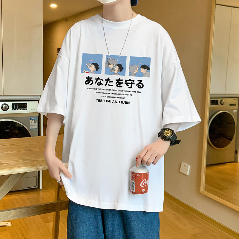 304A-1-ST333BP25夏季短袖T恤男崖上的波妞金鱼姬宽松时尚纯棉图片
