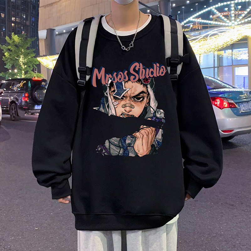 W539P35新品圆领套头卫衣长袖内搭宽松休闲重磅打底衫,男装卫衣,星座304A-1