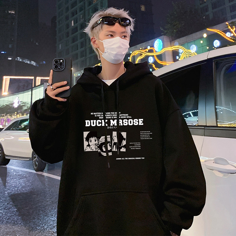 CM083P60新品重磅纯棉卫衣宽松外套ins港风卡通休闲男装帽衫,男装卫衣,星座304A-1