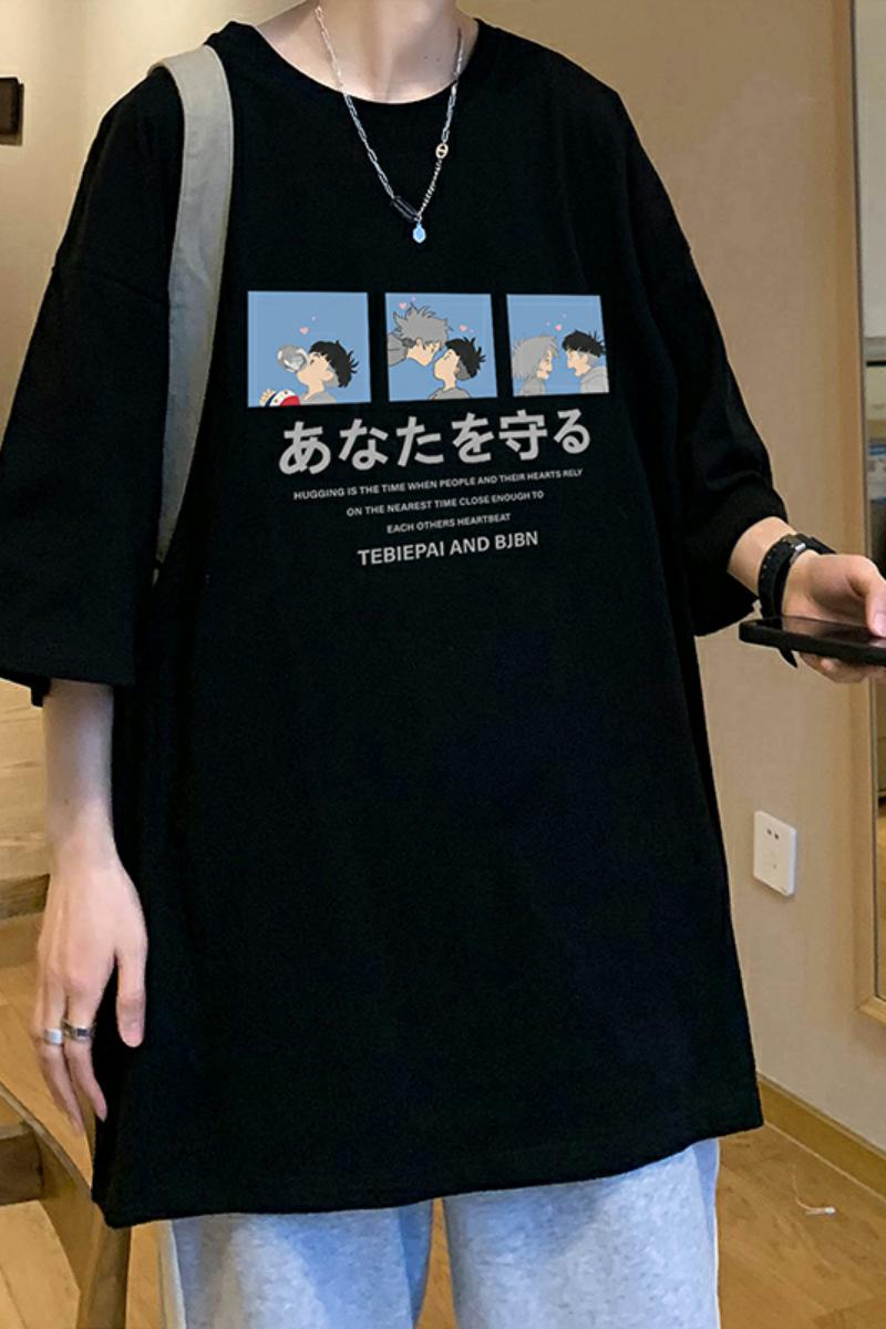 XZ304A-1-ST333BP25夏季流短袖T恤男动漫崖上的波妞金鱼姬时尚,男装T恤,星座304A-1