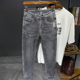XZ304B-2-KT877A新款简约高弹修身牛仔裤灰色潮流，男装牛仔裤，星座304A-1