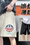 XZ304A-1-DK30P20机器猫夏季短裤男潮牌宽松卡通休闲裤男生薄款青，男装休闲裤，星座304A-1
