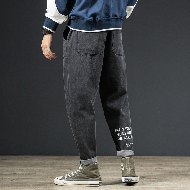 XZ304B-2-K618BP65秋季薄款牛仔裤口袋拼接黑色蓝色休闲,男装牛仔裤,星座304A-1