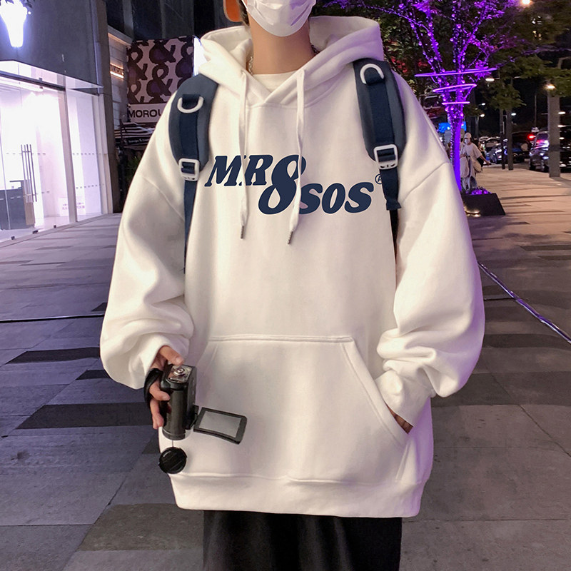 CM01P60新品慵懒风复古纯棉连帽卫衣男帽衫宽松运动休闲外套,男装卫衣,星座304A-1