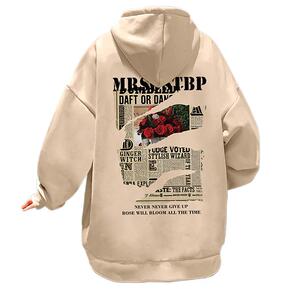 CM03AP60加绒65秋冬纯棉连帽卫衣宽松情侣帽衫外套图片