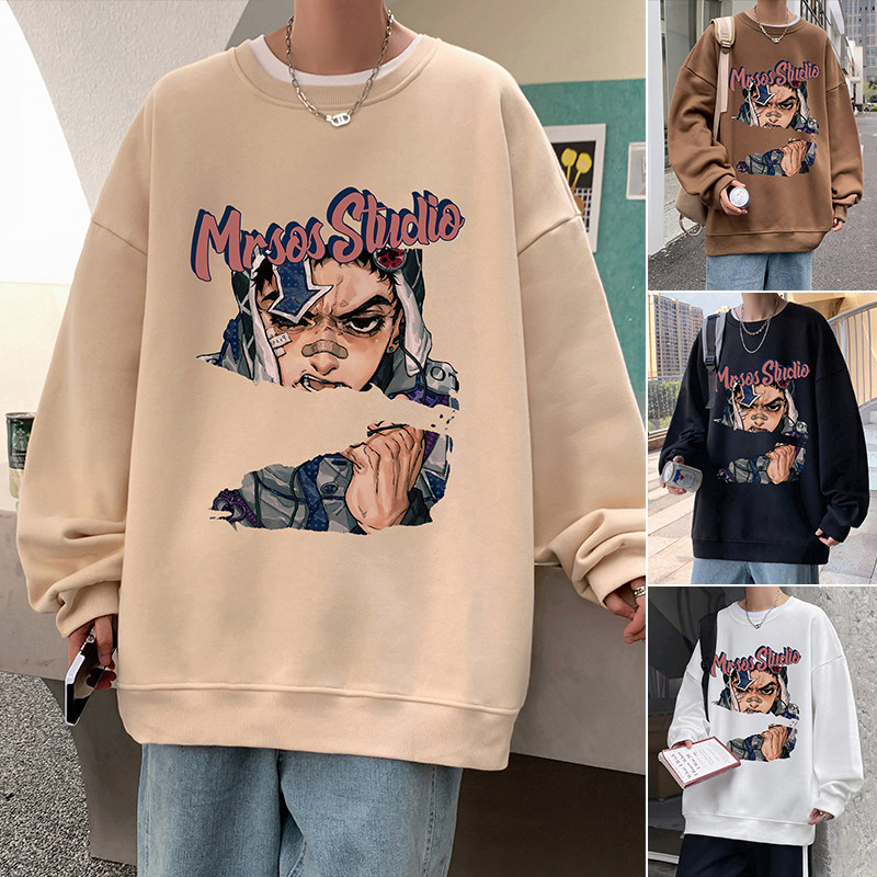 W539P35新品圆领卫衣休闲打底衫古着套头长袖内搭宽松上衣服图片