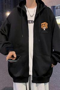 H206BP70秋冬连帽开衫卫衣宽松潮牌帽衫oversize潮牌男装图片