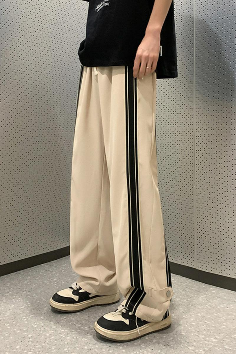 K882BP48新品薄款阔腿拖地条纹裤子男工装港风长裤,男装休闲裤,星座304A-1